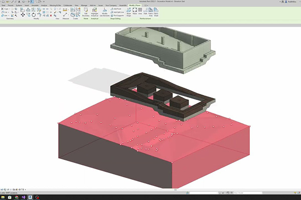 خاکبرداری در revit