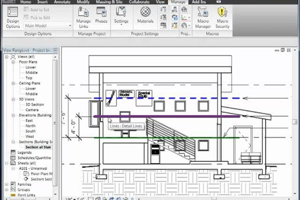 تنظیمات View Range در revit